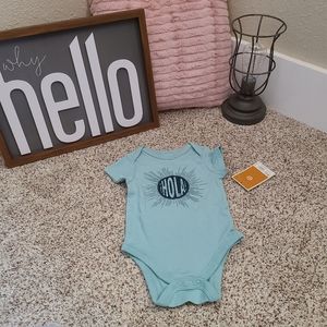 Latino Heritage Month Baby Hola Bodysuit - Mint Blue